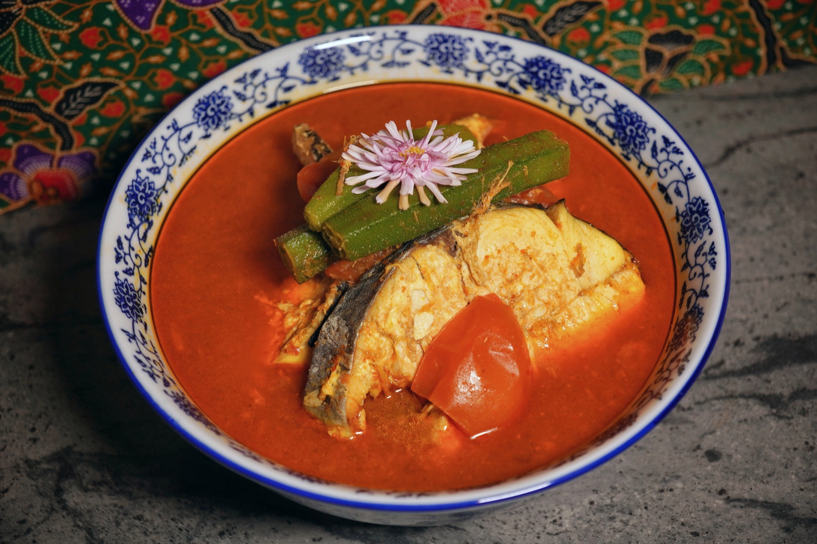 Gerang Asam Ikan Tenggiri heritage Peranakan fish dish at Tranquera House